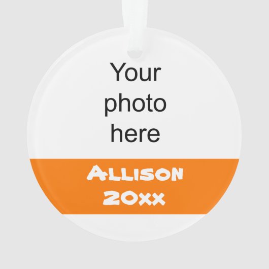 Gepersonaliseerd Sinaasappel en zwart Cheerleader  Ornament (achterkant)