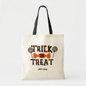 Gepersonaliseerd Sinaasappel en zwarte Trick or tr Tote Bag (Voorkant)