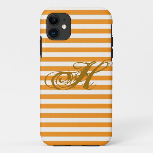 Gepersonaliseerd Sinaasappel Gestreept Case-Mate iPhone Case (Achterkant)