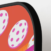 Gepersonaliseerd Sinaasappel & Hot Pink Pickleball Paddle (Links Detail)