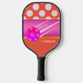 Gepersonaliseerd Sinaasappel & Hot Pink Pickleball Paddle (Achterkant)