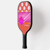Gepersonaliseerd Sinaasappel & Hot Pink Pickleball Paddle (Links)