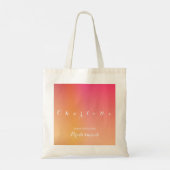 Gepersonaliseerd Sinaasappel Ombre bruidsmeisje Tote Bag (Achterkant)