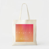 Gepersonaliseerd Sinaasappel Ombre bruidsmeisje Tote Bag (Voorkant)