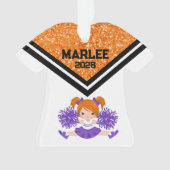 Gepersonaliseerd Sinaasappel & Paarse Cheer Orname Ornament (voorkant)