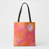Gepersonaliseerd Sinaasappel & Roze Tote Bag (Voorkant)