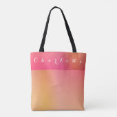Gepersonaliseerd Sinaasappel Roze Zonsondergang Om Tote Bag (Achterkant)