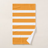 Gepersonaliseerd Sinaasappel & witte streepjespatr Bad Handdoek (Handdoek)