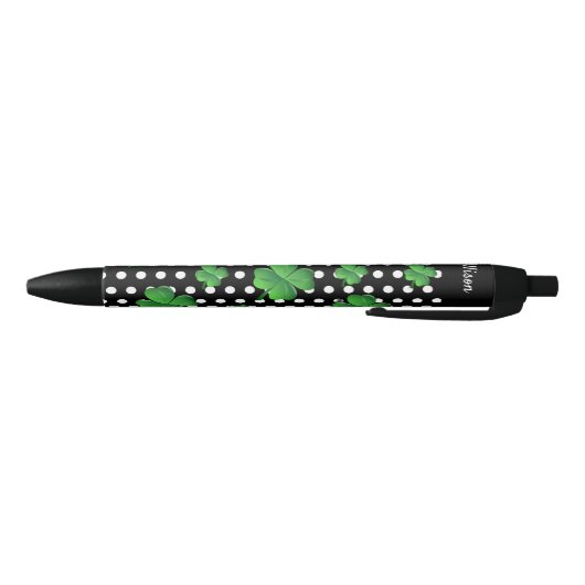 Gepersonaliseerd Sint Patricks Day Green Shamrock Zwarte Inkt Pen (Bodem)