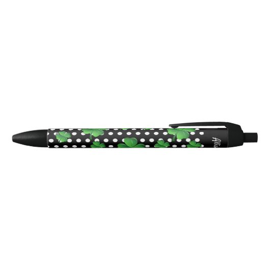 Gepersonaliseerd Sint Patricks Day Green Shamrock Zwarte Inkt Pen (Bovenkant)