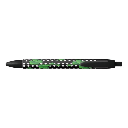 Gepersonaliseerd Sint Patricks Day Green Shamrock Zwarte Inkt Pen (Achterkant)