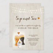 Gepersonaliseerd Sip en Zie Uitnodiging (Voorkant / Achterkant)