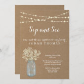 Gepersonaliseerd Sip en Zie Uitnodiging - Rustic K (Voorkant / Achterkant)