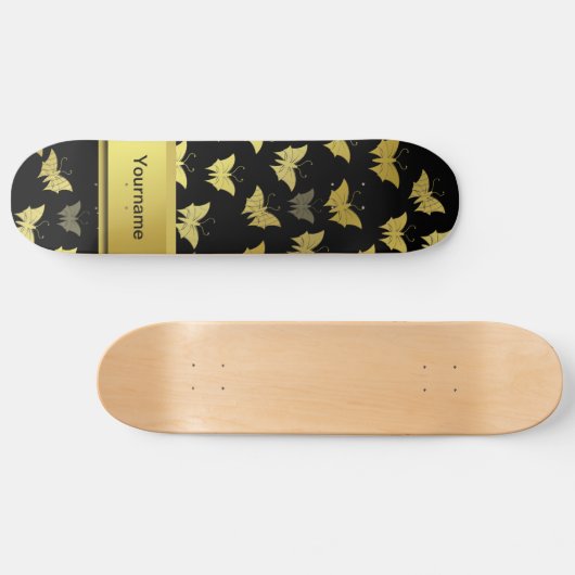 gepersonaliseerd, sjabloon, vlinder, vlinders, persoonlijk skateboard (Horizontaal)