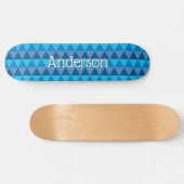 Gepersonaliseerd skateboard - Blauwe geometrische (Horizontaal)