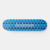 Gepersonaliseerd skateboard - Blauwe geometrische (Horizontaal)