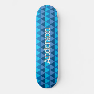 Gepersonaliseerd skateboard - Blauwe geometrische