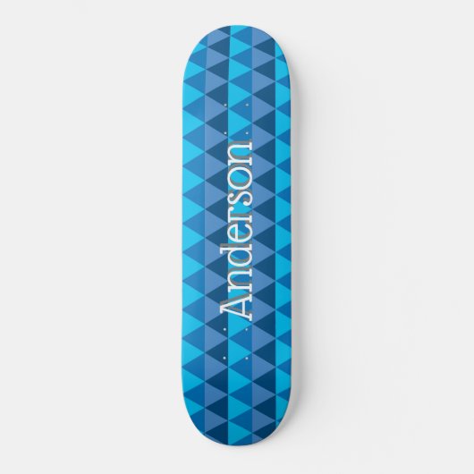 Gepersonaliseerd skateboard - Blauwe geometrische (Voorkant)