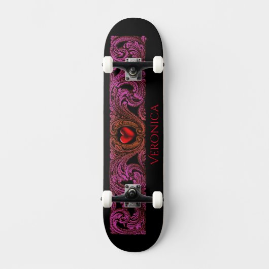 Gepersonaliseerd skateboard rode Gothic (Voorkant)