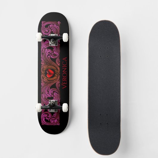 Gepersonaliseerd skateboard rode Gothic (Voorkant)