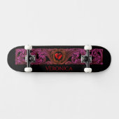 Gepersonaliseerd skateboard rode Gothic (Horizontaal)