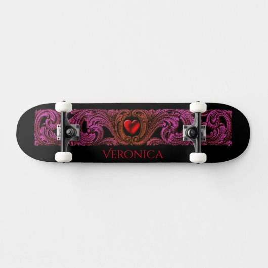 Gepersonaliseerd skateboard rode Gothic (Horizontaal)