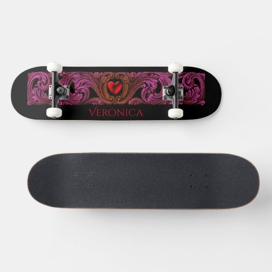 Gepersonaliseerd skateboard rode Gothic (Horizontaal)