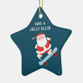 Gepersonaliseerd skateboarden keramisch ornament (Links)