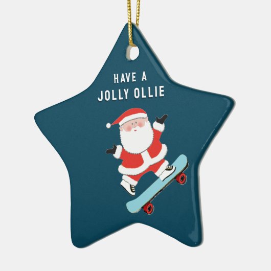 Gepersonaliseerd skateboarden keramisch ornament (Links)