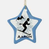 Gepersonaliseerd Ski-Ornament Keramisch Ornament (Rechts)