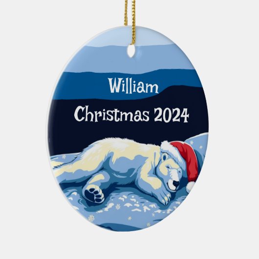 Gepersonaliseerd slaappolar Beer Ornament (Rechts)