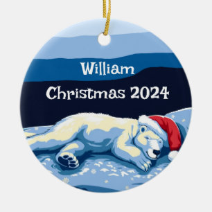 Gepersonaliseerd slaappolar Beer Ornament