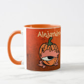 Gepersonaliseerd slaperig oog van de Spooky Pumpki Mok (Links)