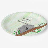 Gepersonaliseerd Sleepy Koala Beer met respect voo Papieren Bordje (Gekanteld)