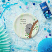 Gepersonaliseerd Sleepy Koala Beer met respect voo Papieren Bordje (Feest)