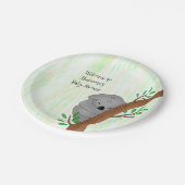 Gepersonaliseerd Sleepy Koala Beer met respect voo Papieren Bordje (Gekanteld)