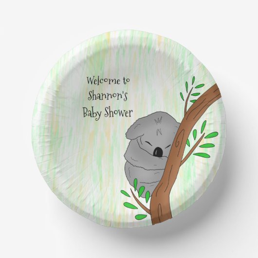 Gepersonaliseerd Sleepy Koala Beer met respect voo Papieren Kommen (Voorkant)