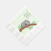 Gepersonaliseerd Sleepy Koala Beer met respect voo Servet (Hoek)