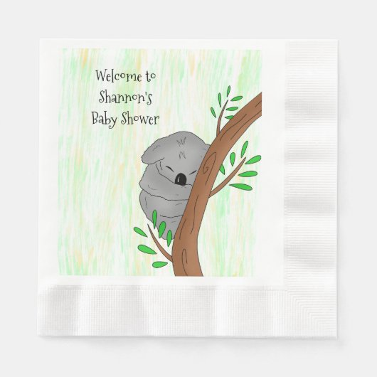Gepersonaliseerd Sleepy Koala Beer met respect voo Servet (Voorkant)