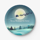 Gepersonaliseerd Sleigh Cartoon Papieren Bordje (Voorkant)