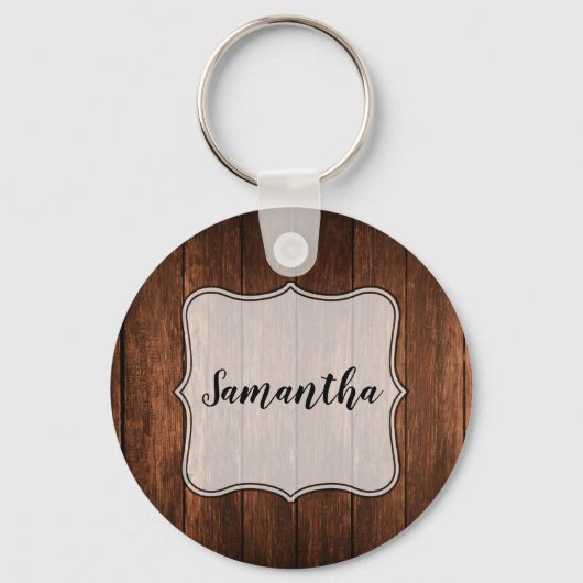 Gepersonaliseerd Sleutelhanger Barn Wood Land Rust (Voorkant)