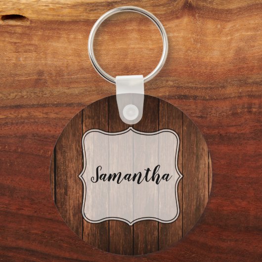 Gepersonaliseerd Sleutelhanger Barn Wood Land Rust (Voorkant)
