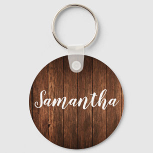 Gepersonaliseerd Sleutelhanger Barn Wood Land Rust