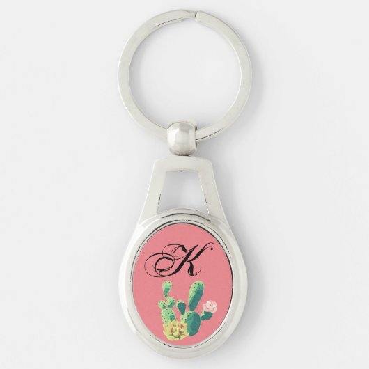 Gepersonaliseerd Sleutelhanger Bohemian Cactus Suc (Voorkant)
