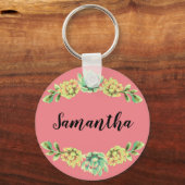 Gepersonaliseerd Sleutelhanger Bohemian Cactus Suc (Voorkant)