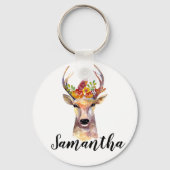 Gepersonaliseerd Sleutelhanger boho hert Buck Head (Voorkant)