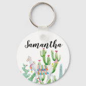 Gepersonaliseerd Sleutelhanger Boho Llama Bohemian (Voorkant)