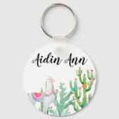 Gepersonaliseerd Sleutelhanger Boho Llama Bohemian (Voorkant)