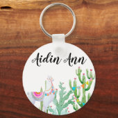 Gepersonaliseerd Sleutelhanger Boho Llama Bohemian (Voorkant)