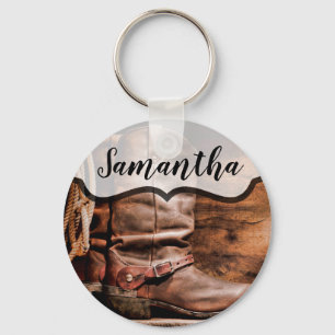Gepersonaliseerd Sleutelhanger Cowboy Boots Barn W